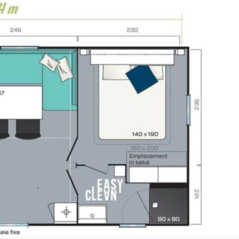 BUNGALOW 6 personnes - Mobil Home Ty Heol 3 Pièces 4/6 Personnes Climatisé + TV