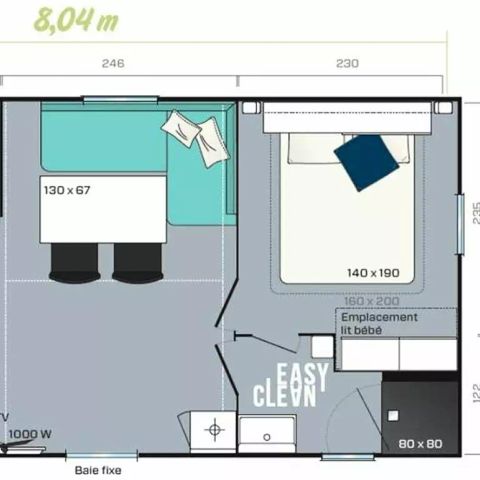 Stacaravan 6 personen - Légénèse 3 Kamers 4/6 Personen + TV