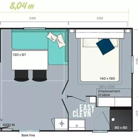 MOBILHOME 6 personnes - Mobil-Home Légénèse 3 Pièces 4/6 Personnes + TV