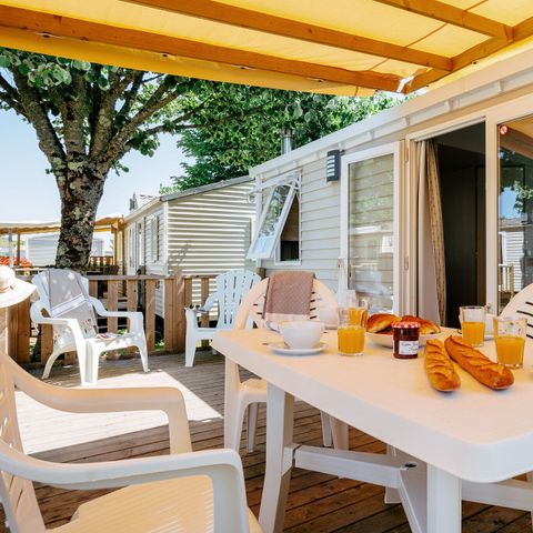 Mobilheim 6 Personen - Comfort XL | 2 Zi. | 4/6 Pers. | Erhöhte Terrasse