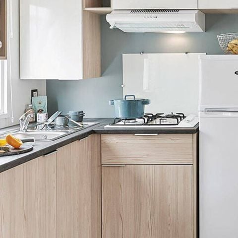 Mobilheim 6 Personen - Comfort | 3 Schlafz. | 6 Pers. | Erhöhte Terrasse | Klimaanlage | TV