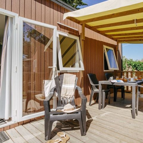 Mobilhome 6 personnes - Mobil-home | Premium Exclusive | 3 Ch. | 6 Pers. | Terrasse surélevée | Clim. | TV