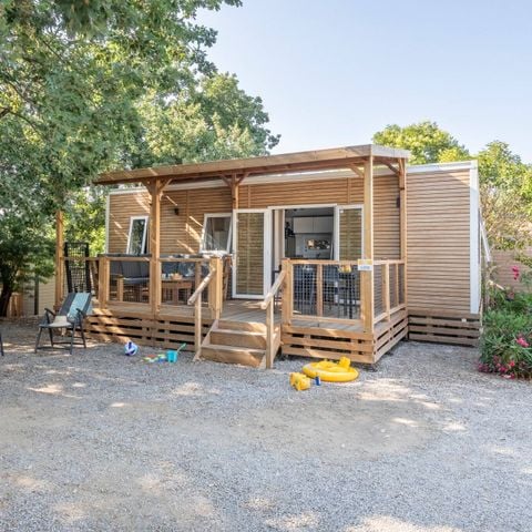 Stacaravan 6 personen - Stacaravan | Premium | 3 slaapkamers | 6 pers | Overdekt terras | 1 badkamer | Airconditioning | TV