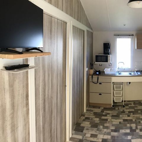 Mobilheim 4 personen - PMR 31m² - 2 Schlafzimmer - überdachte Terrasse (behindertengerecht) - TV