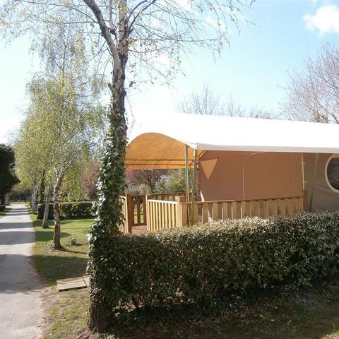 Glampingtent 5 personen - Canvas bungalow Canada / Lodge - overdekt terras