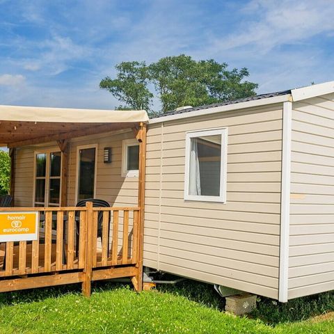 Mobilheim 6 Personen - Mobilheim | Comfort | 3 Zi. | 6 Pers. | Erhöhte Terrasse | 2 Bäder | Klimaanlage | TV