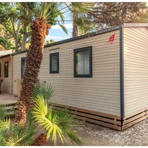 MOBILHOME 8 personas - Confort | 4 Dormitorios | 8 Pers | Terraza elevada | 2 baños | Aire acondicionado | TV