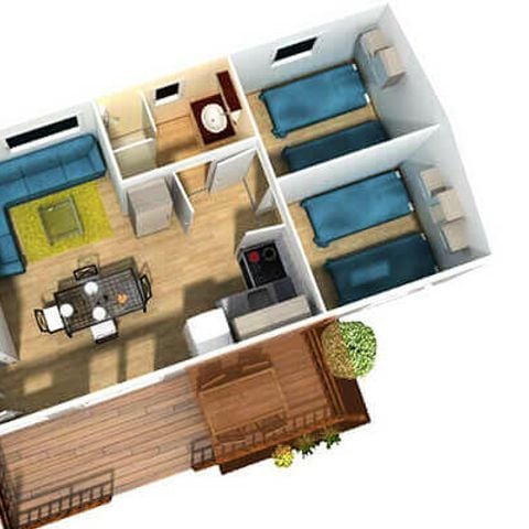Mobilhome 6 personnes - Classique 4 Pièces 6 Personnes + TV