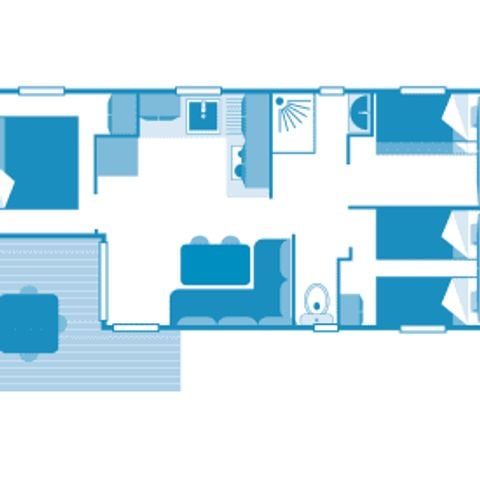 Stacaravan 6 personen - Huisje Doelan 6p 3ch ***
