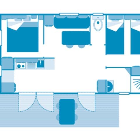 Stacaravan 4 personen - Vakantiehuis Ouessant 4p 2ch ***