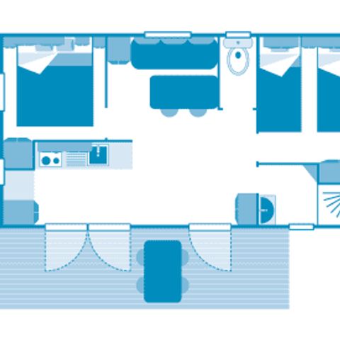 Stacaravan 4 personen - Vakantiehuis Ouessant 4p 2ch ***