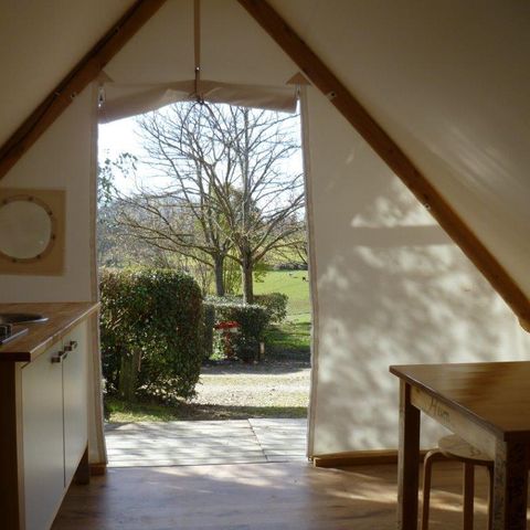 Tente en toile et en bois 4 personnes - TRAPPEUR COSY Sans sanitaires