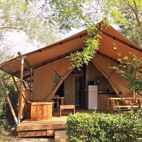 TIENDA DE LONA Y MADERA 4 personas - LODGE SAFARI WOODY
