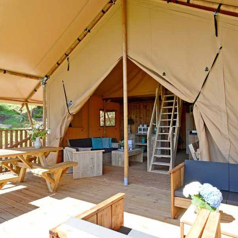 TIENDA DE LONA Y MADERA 5 personas - GLAMPING LODGE