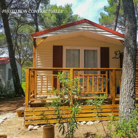 Stacaravan 2 personen - Corsaire COMFORT -1 kamer 20m²- *Klimaat, terras, TV*.