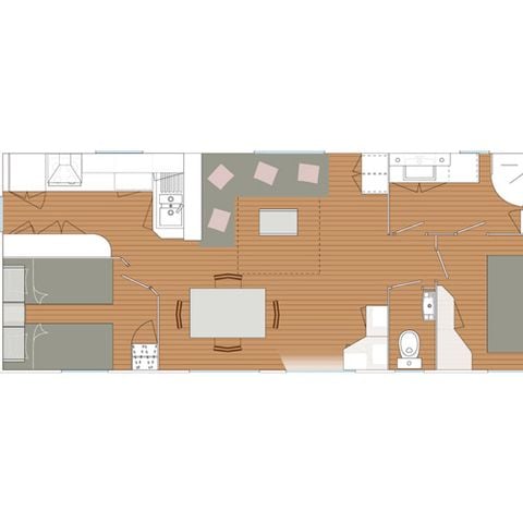 Mobile home 6 persons - Baltimore PREMIUM -2 bedrooms 40m²- *Clim, terrace, TV*, TV*.