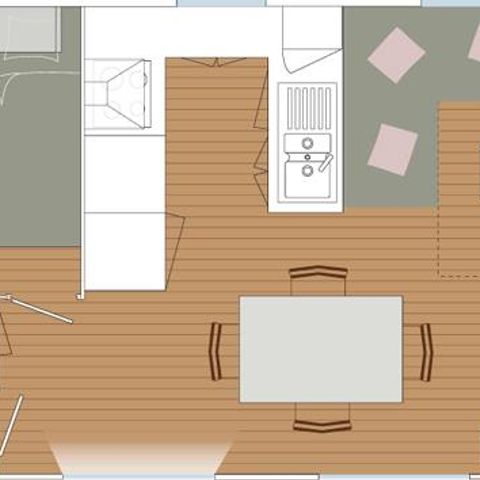 MOBILHOME 4 personnes - Blueberry  PREMIUM -2 chambres 32m²- *Clim, terrasse, TV*