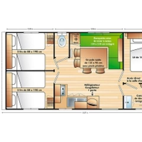 Mobilheim 8 Personen - 3 Zimmer