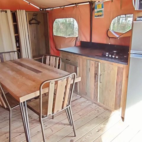 LODGE 5 Personen - Lodge-Zelt VICTORIA 20m² + 10m² überdachte Terrasse