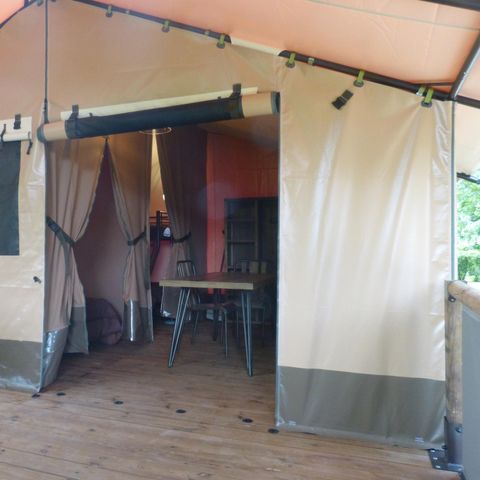 LODGE 5 Personen - Lodge-Zelt VICTORIA 20m² + 10m² überdachte Terrasse