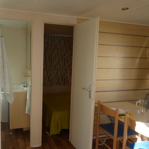 Mobilheim 2 personen - Mobilheim 16m² - 1 Zimmer + überdachte Terrasse 10m².