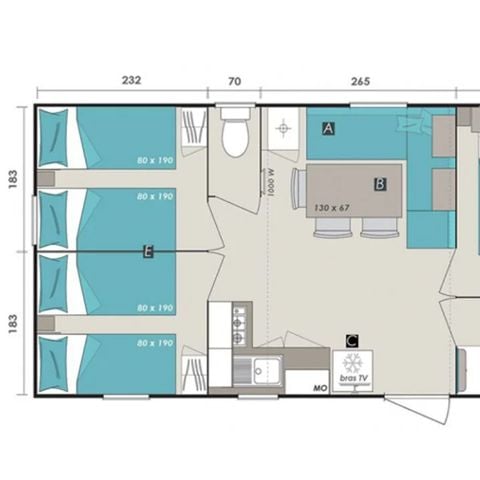 CASA MOBILE 6 persone - MONTROGNON - TV