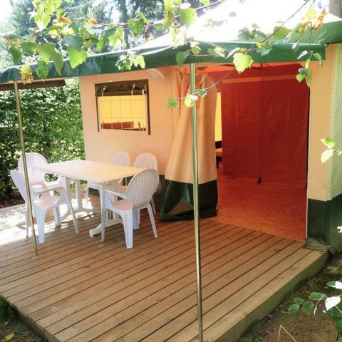 BUNGALOW 4 personnes - Toile Cyrus, Sans sanitaires dimanche haute saison