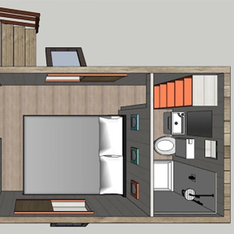 CHALET 2 persone - Accogliente cabina con 1 camera da letto