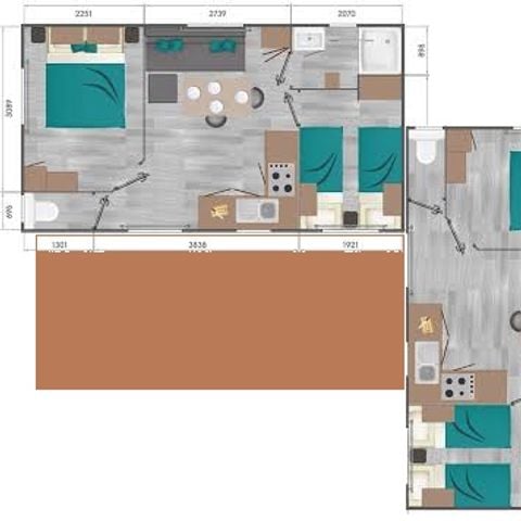 MOBILHOME 8 personnes - Cabane TRIBU 4 chambres