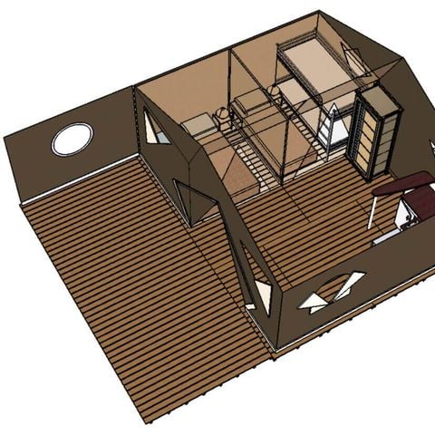 Lodge 5 personen - Lodge | 2 slaapkamers | 4/5 personen | Geen badkamer