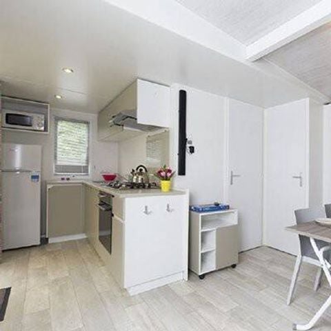 Bungalow 6 Personen - Mobilheim | Comfort | 2 Zi. | 4/6 Pers. | Erhöhte Terrasse | 2 Bäder | Klima.
