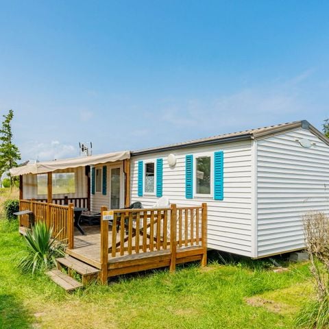 Bungalow 6 personen - Mobile-home | Comfort | 2 slaapkamers | 4/6 pers. | Verhoogd terras | 2 badkamers | Airconditioning.