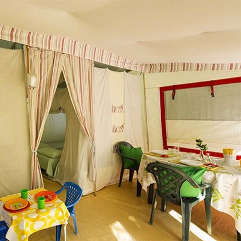 Glampingtent 5 personen - 2 slaapkamers | 4/5 personen | Zonder badkamer