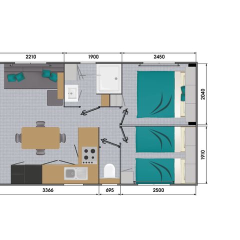 Mobile home 5 persons - Cottage Living - air-conditioned