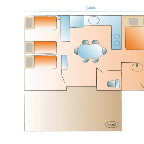 Mobile home 6 persons - Cottage Family