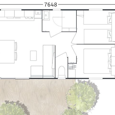 Mobile home 4 persons - 29m² Bergamo cottage