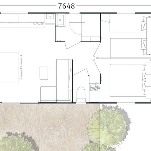 Stacaravan 4 personen - 29m² Bergamo cottage