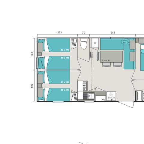 Mobile home 6 persons - Cottage Family Clim 30m²