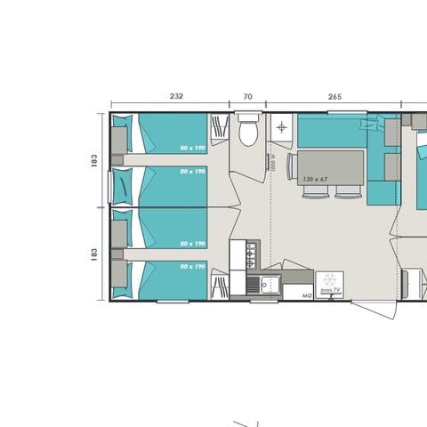 Stacaravan 6 personen - Cottage Klim 30m²