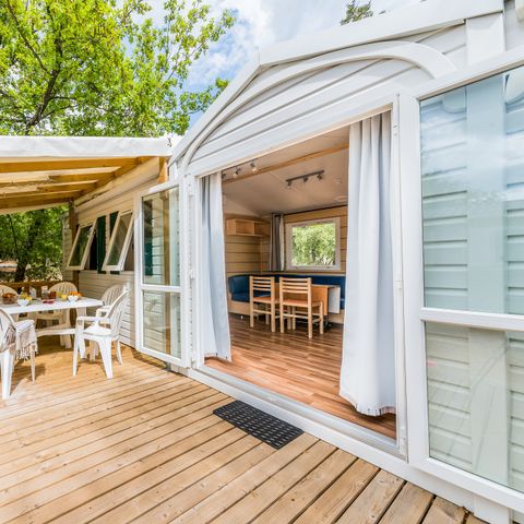 MOBILHOME 6 personas - Classic XL | 3 Dormitorios | 6 Pers. | Terraza elevada | Aire acondicionado.