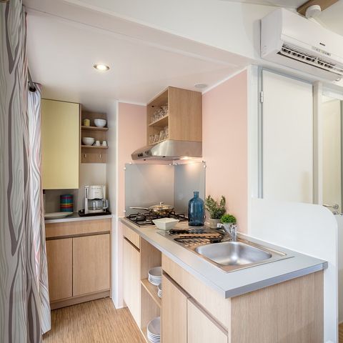 MOBILHOME 6 personas - Classic XL | 3 Dormitorios | 6 Pers. | Terraza elevada | Aire acondicionado.