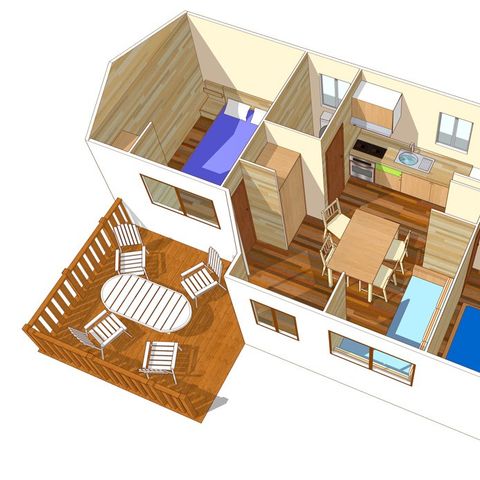 MOBILHOME 6 personas - Confort | 2 Dormitorios | 4/6 Pers. | Terraza individual | Aire acondicionado.