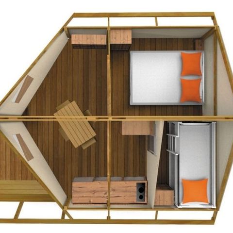 Bungalowzelt 4 personen - Bung Junior 4 Personen 2 Zimmer 17m² ohne Sanitäranlagen