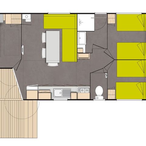 Mobilheim 6 personen - Mobilheim Confort 8 Personen 3 Zimmer 35m²