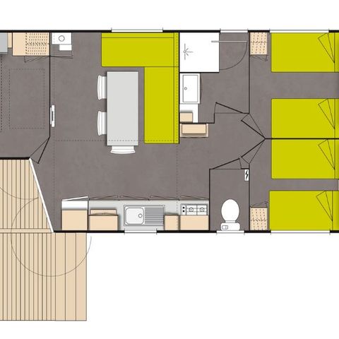 MOBILHOME 8 personnes - Confort 8 personnes 3 chambres 35m²