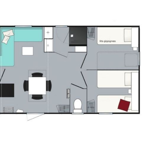 Mobile home 8 persons - Loisir+ 3 bedrooms 34m² (34m²)