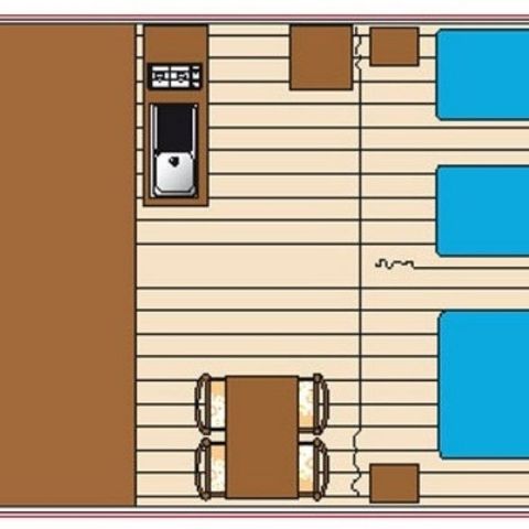 BUNGALOW IN TELA 5 persone - Sahari 2 camere 19m² - senza bagno