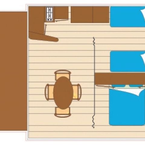 Bungalow toilé 5 personnes - Kiwi 2 chambres 25m² - sans sanitaires