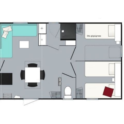 MOBILHOME 8 personnes - Mobil-home Loisir+ 8 personnes 3 chambres 34m²