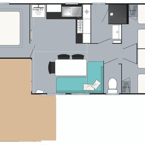 MOBILHOME 8 personnes - Mobil-home Loisir+ 8 personnes 3 chambres 30m²